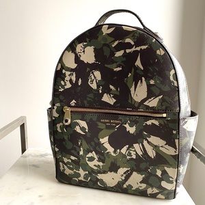 Henri Bendel leather camo backpack